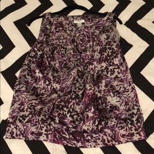 Loft Purple Ruffle Tank